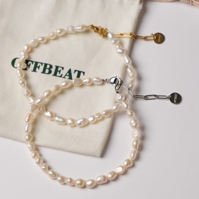 Анклет  классический из мелкого жемчуга