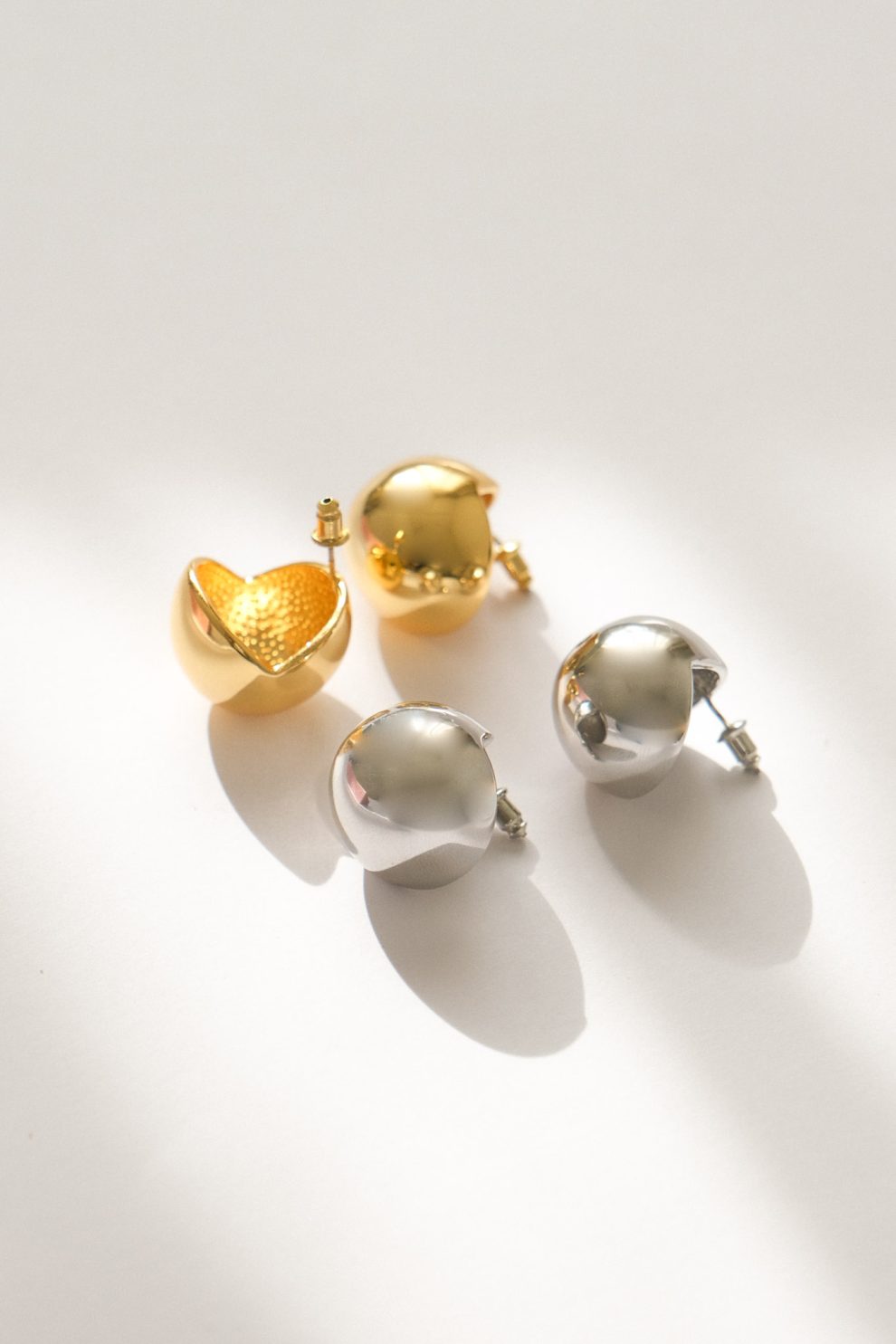 Серьги гвоздики полусфера