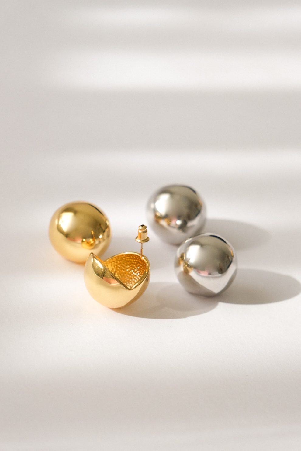 Серьги гвоздики полусфера