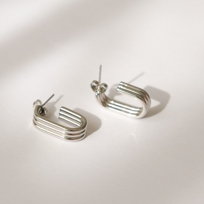 Серьги three lines