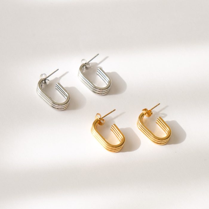 Серьги three lines
