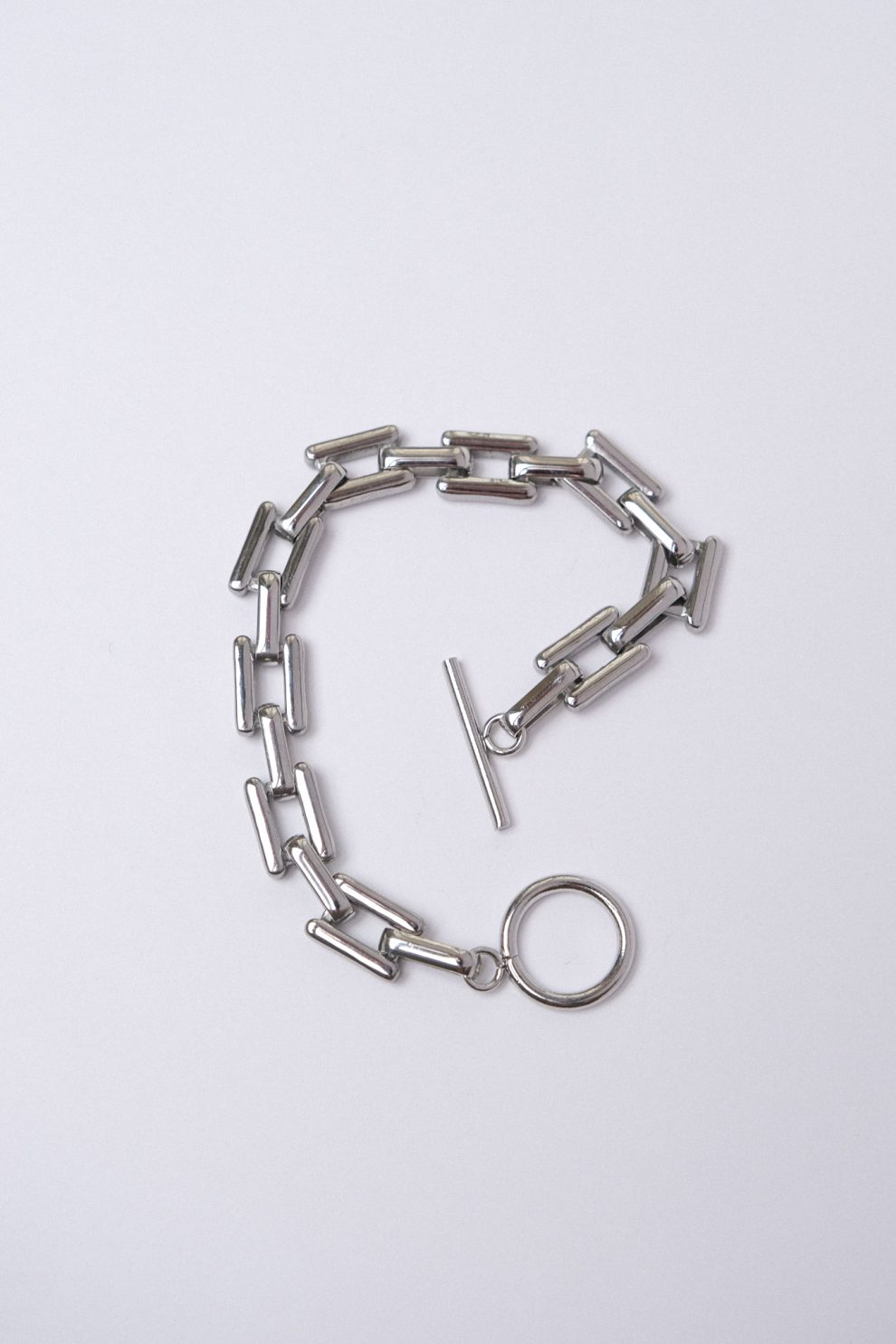 браслет из цепи ( средний) в серебре