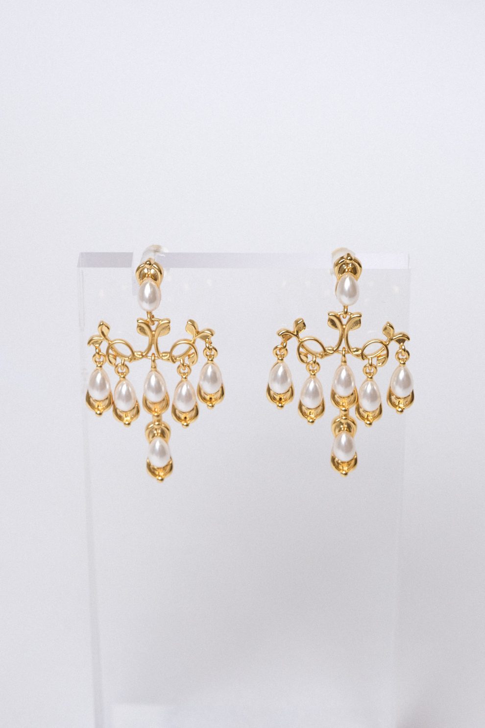 Серьги люстра с жемчугом