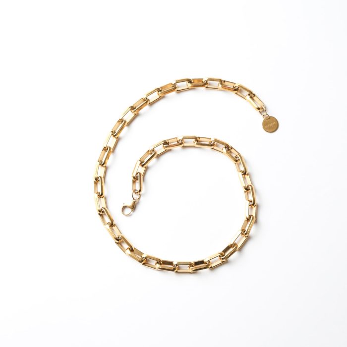 Цепь широкий квадрат в позолоте