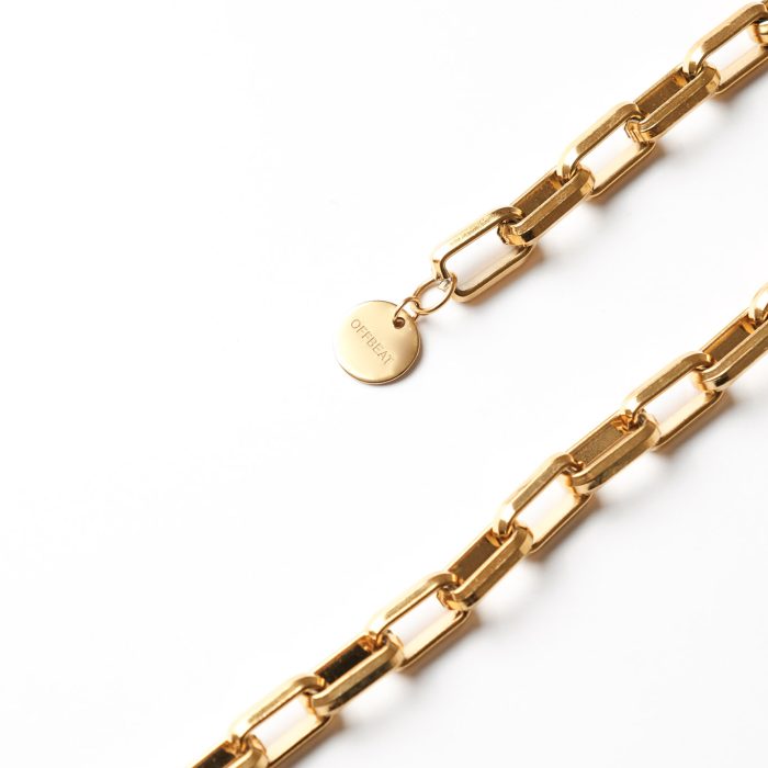 Цепь широкий квадрат в позолоте