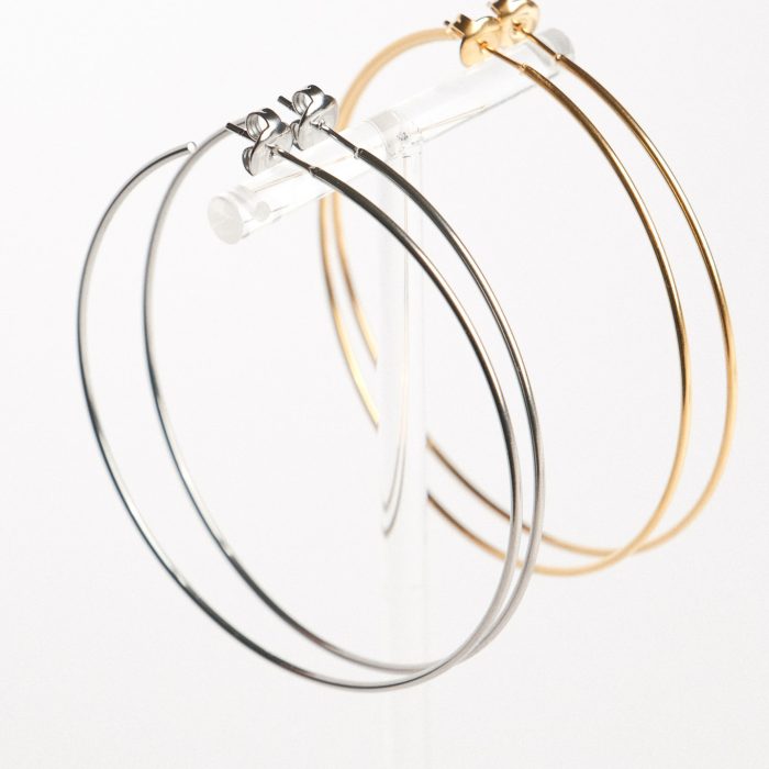 Серьги кольца тонкие XL