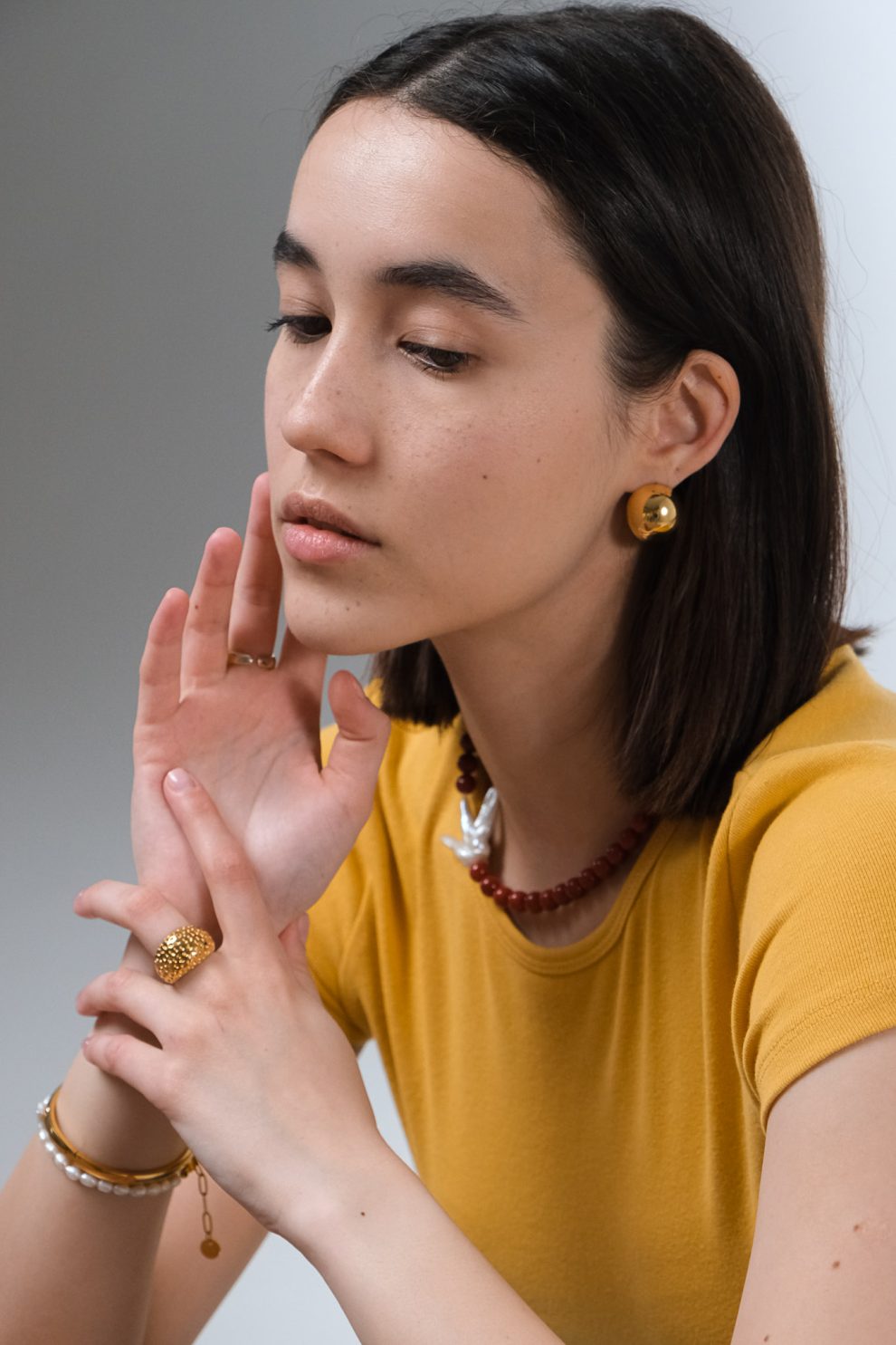 Серьги гвоздики полусфера