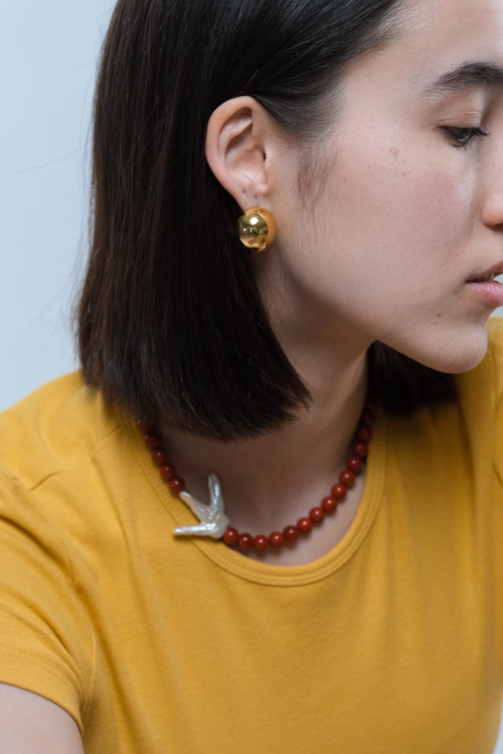 Серьги гвоздики полусфера