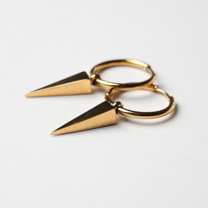 Cерьги с ромбиком на хупах