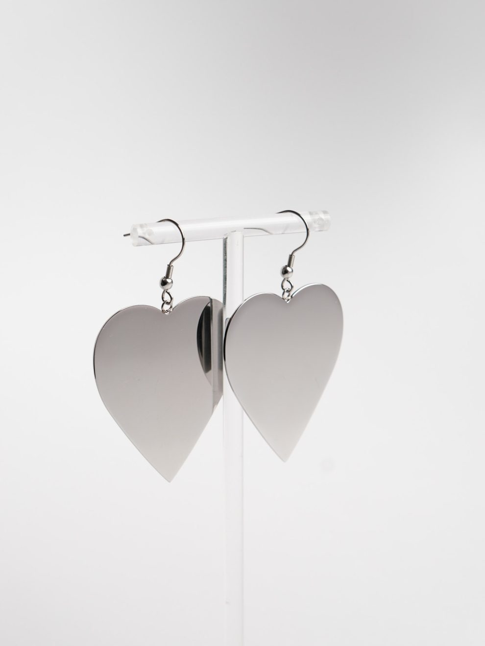 Серьги big flat heart