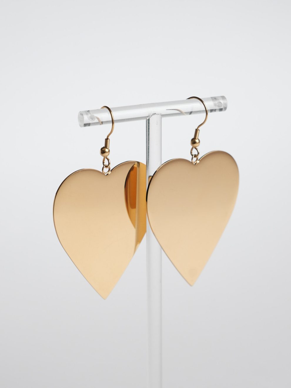 Серьги big flat heart