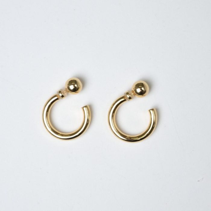 Серьги полукольца S  (два вида застежки)